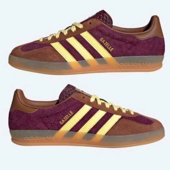 🤠 ADIDAS GAZELLE INDOOR MAROON ALMOST YELLOW 🤠